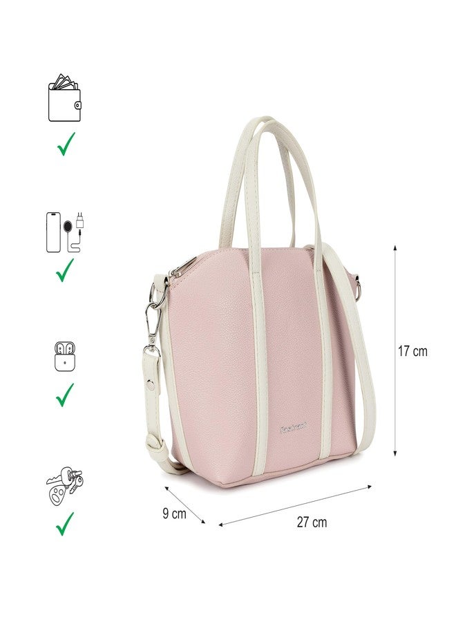 Fastrack Women Smooth Talker Sling Bag,Detachable Sling Belt,Handle Carry Option,Pebbled Faux Leather,Top Zip Closure & Inner Access Pockets,Versatile & Stylish Compact Bag,Pink - Image 4